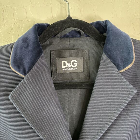 Dolce Gabbana Navy Corduroy Patch Blazer - Picture 10 of 11